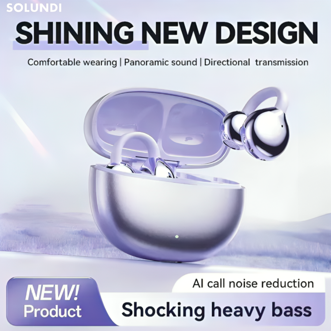 OpenBeats – avoimen korvan langattomat klipsikuulokkeet latauskotelolla