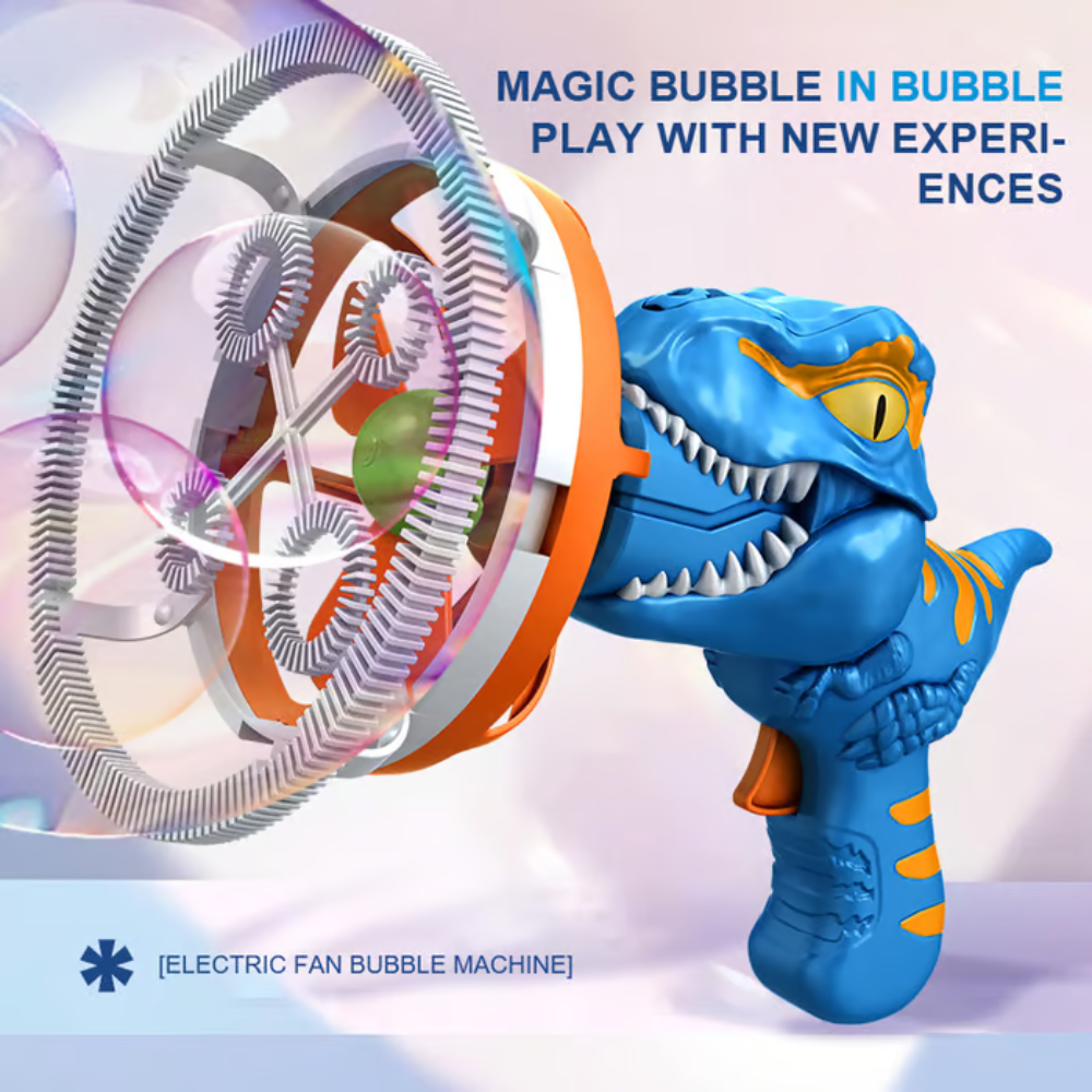 MiniDino Portable Dinosaur Bubble Blaster Toy