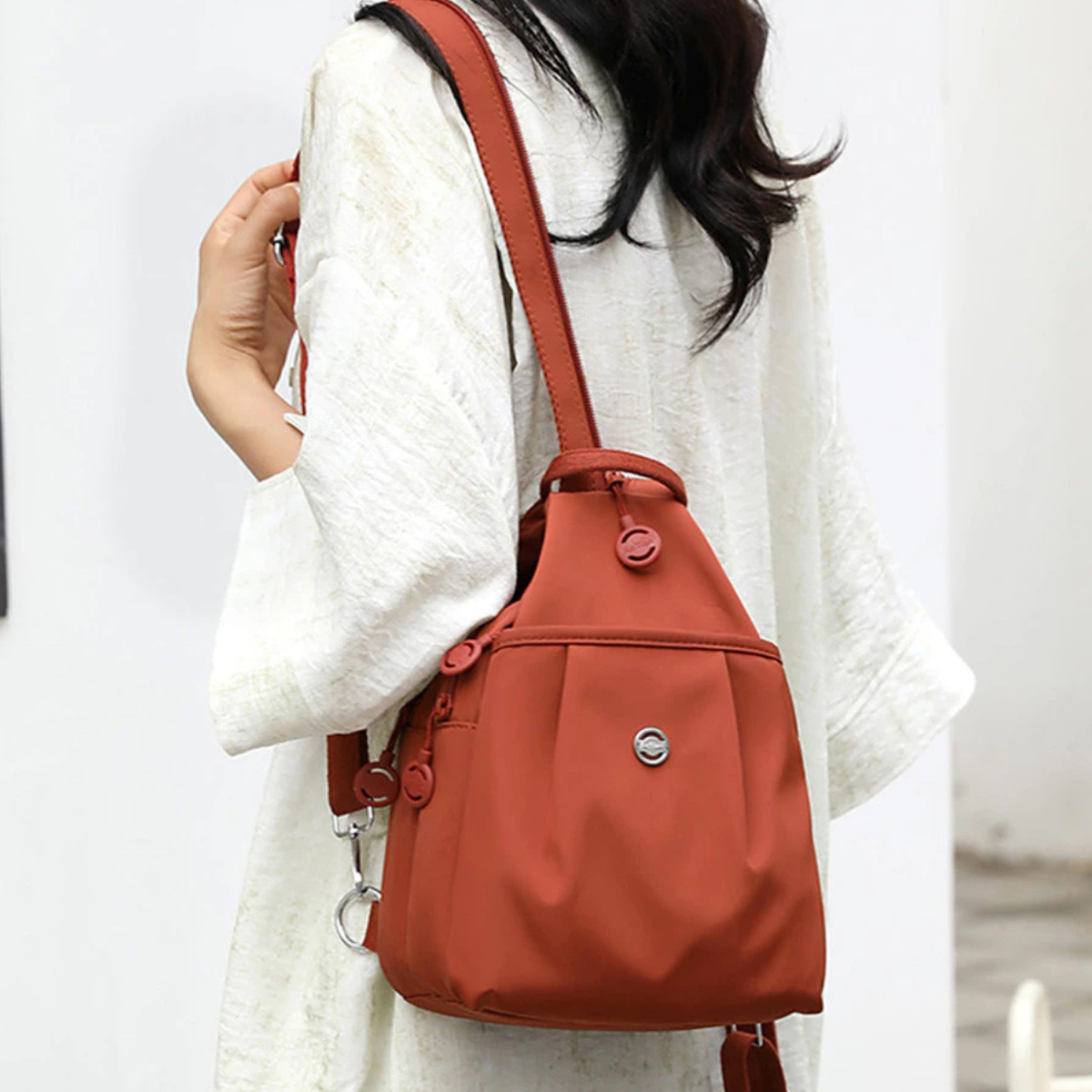 2-Way Commuter Backpack Crossbody Bag for Daily Use