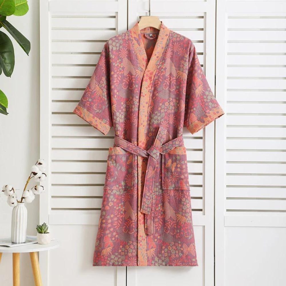 Rosewood Charm – Luxury Cotton Robe
