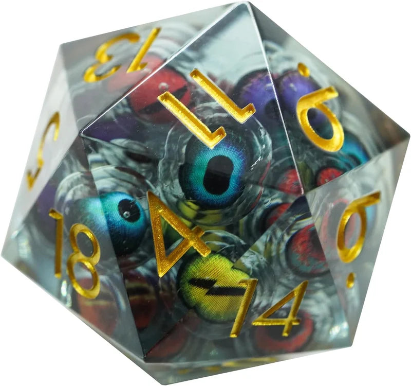 AquaEyes Polyhedral Liquid Dice Set for Tabletop Games