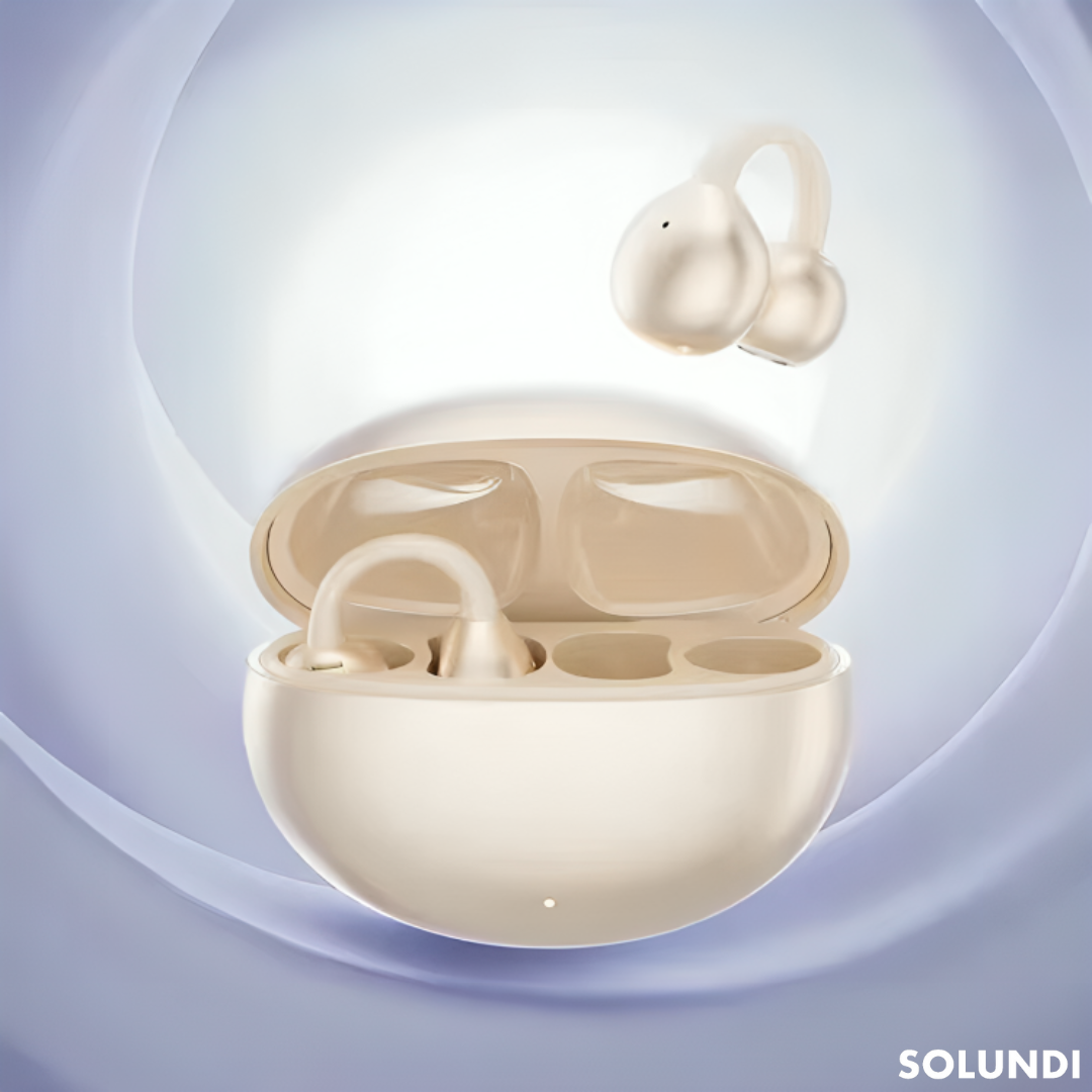 OpenBeats – avoimen korvan langattomat klipsikuulokkeet latauskotelolla