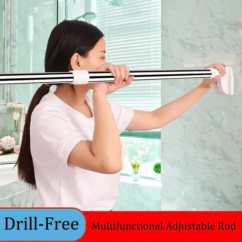 Drill-Free - Adjustable Tension Rod for Closet and Bathroom