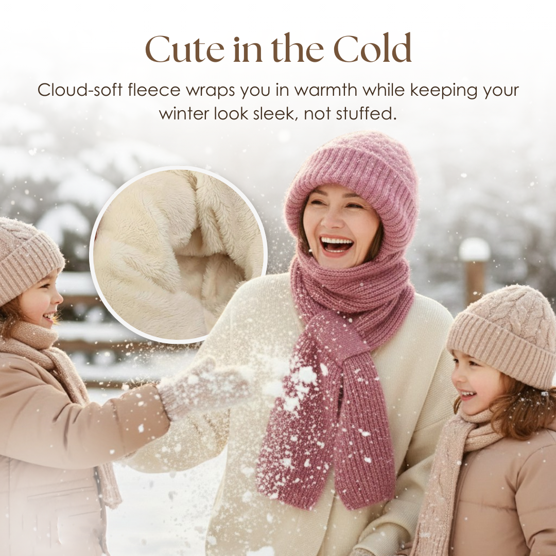 Dámska pletená súprava čiapky a šálu do chladného počasia