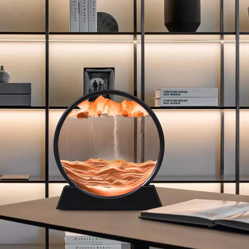 Round Sand Motion Art Decor for Home and Office