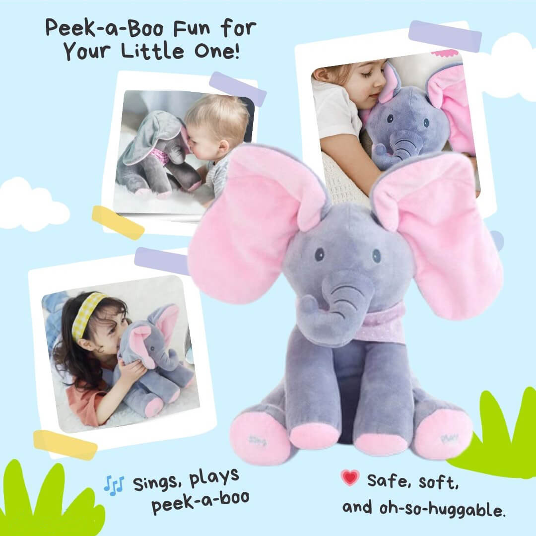 Interactive Peek-a-Boo Elephant Plush Toy