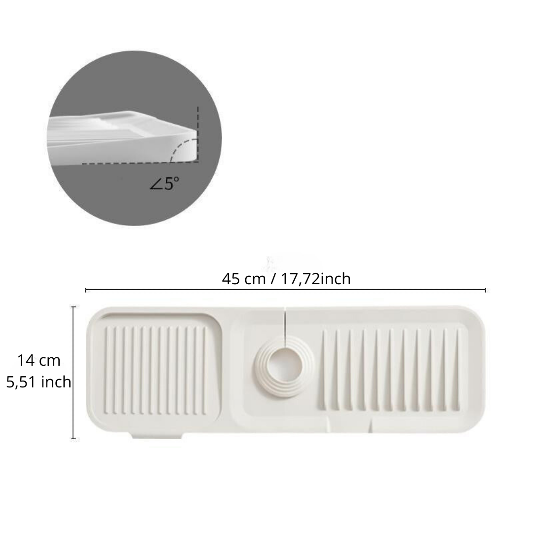 HydroGuardX — Sink Organizer Mat with Drain Tray for Kitchen & Bathroom Use