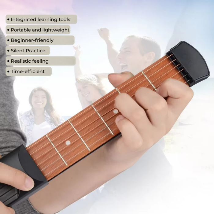 StrumEdge Mini Trainer — Portable Guitar Practice Trainer with Chord Display and Strings