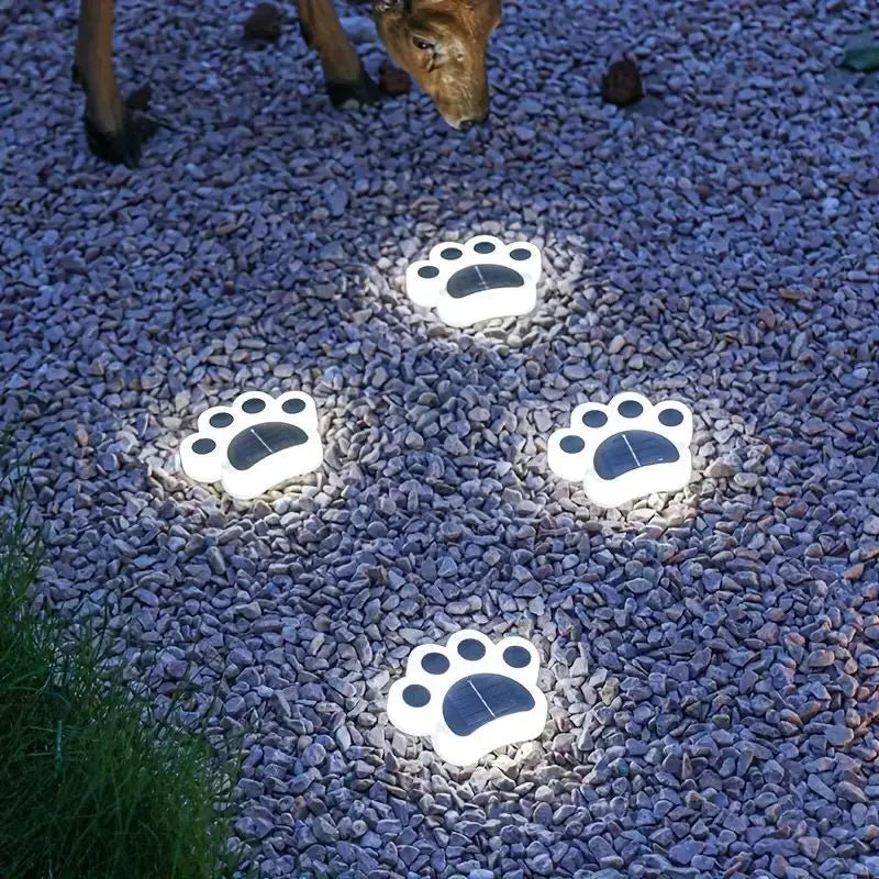 LumaPride — Solar Paw Print Garden Pathway Lights Set