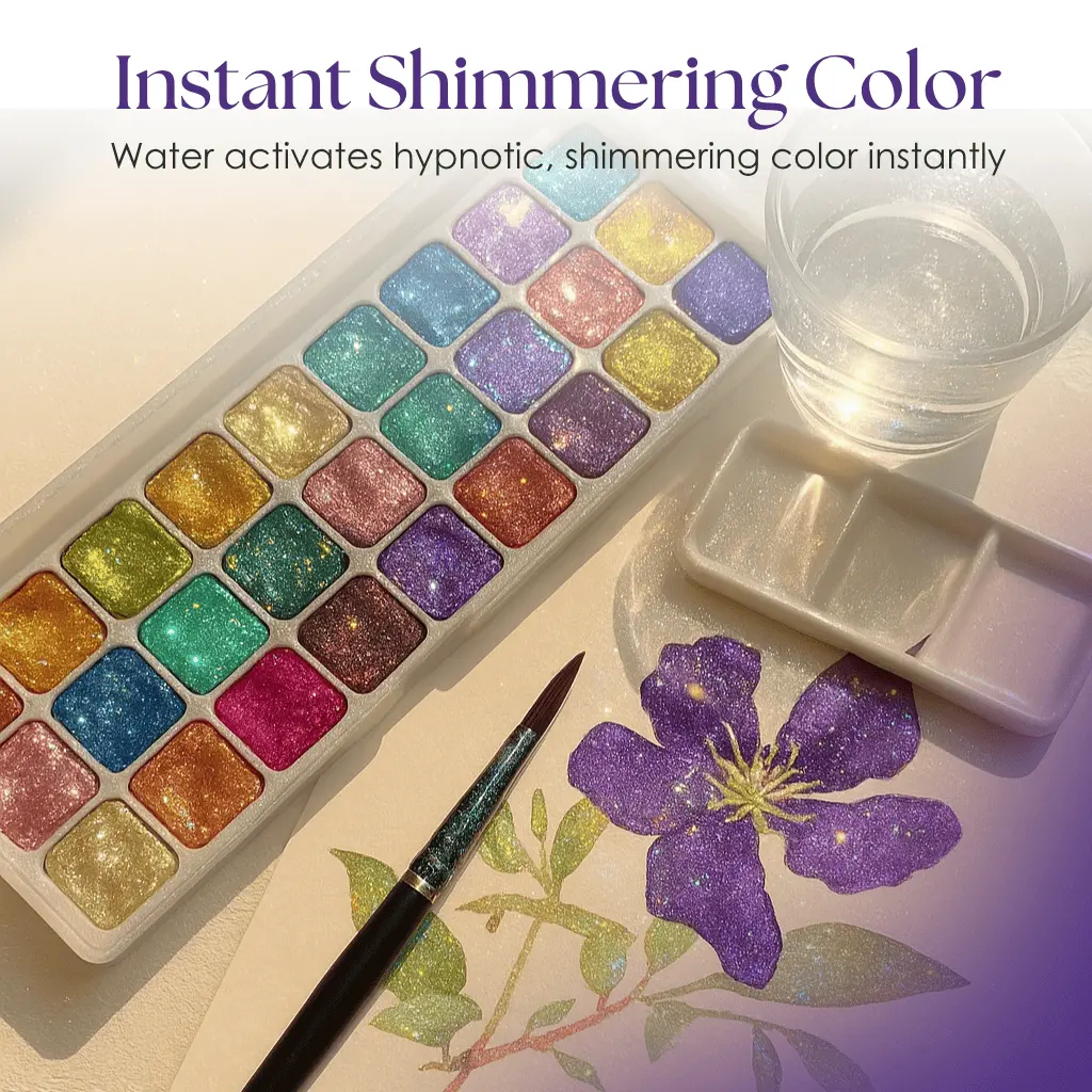 Instant Shimmering Watercolor Paint Set for Creative Art