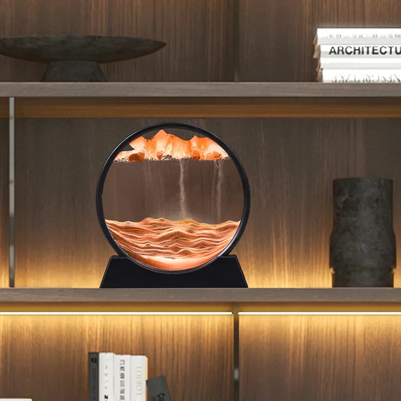 Round Sand Motion Art Decor for Home and Office