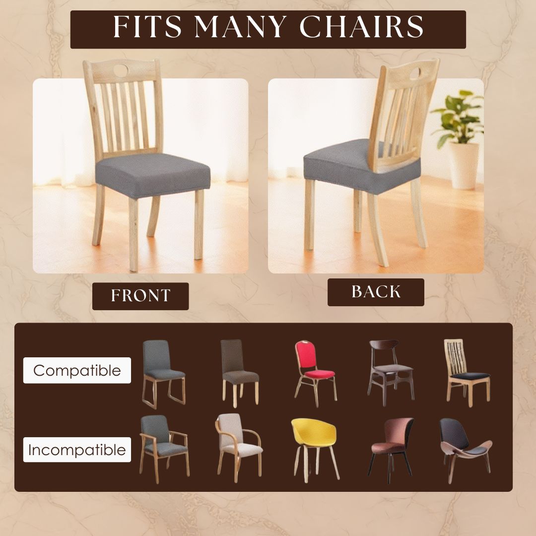 Seatella－ダイニング用椅子座面の伸縮カバー（4枚組）