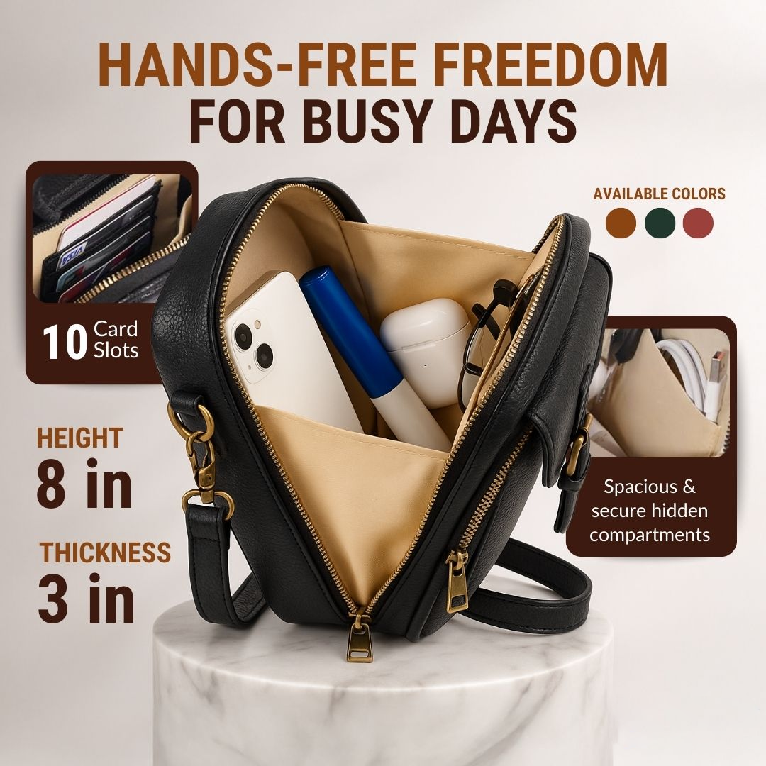 Kétzsebes, keresztpántos rendszerező táska