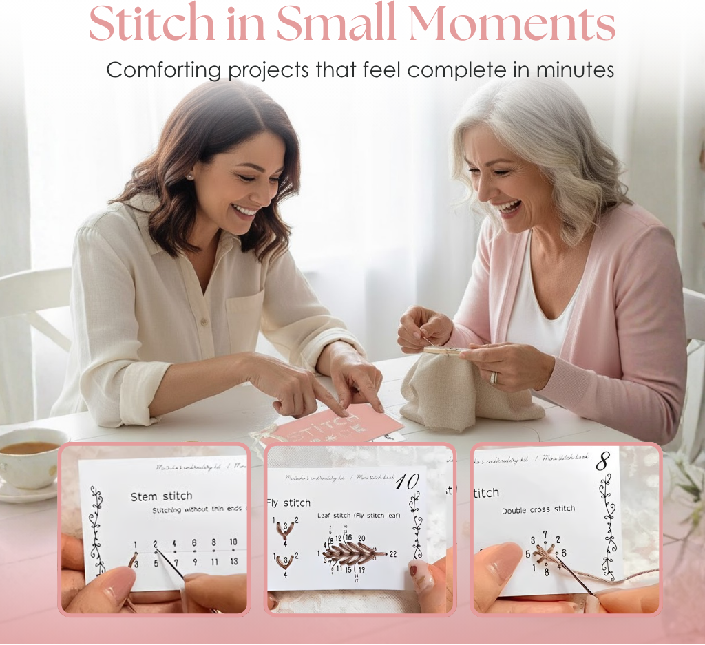 Praktisches Lernset für Stickerei-Anfängerinnen und -Anfänger