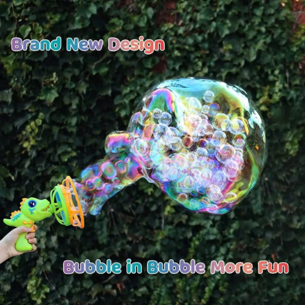 MiniDino Portable Dinosaur Bubble Blaster Toy