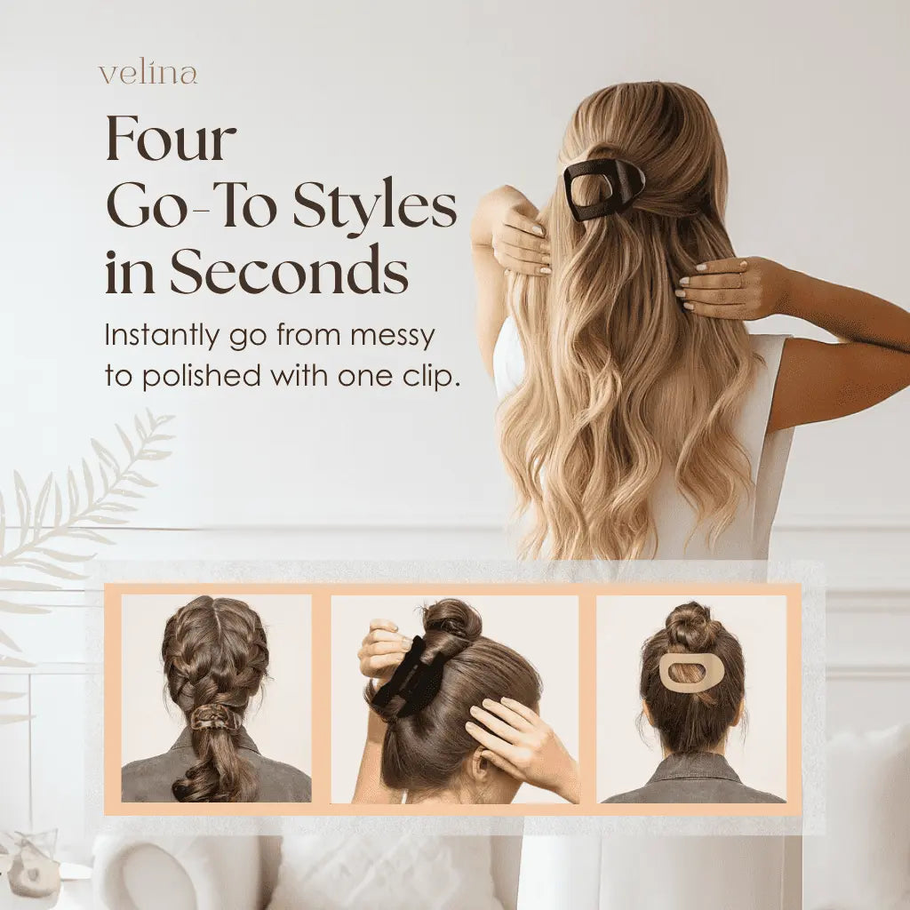 Velina – Lapos, kényelmes hajcsat (4 darabos készlet)