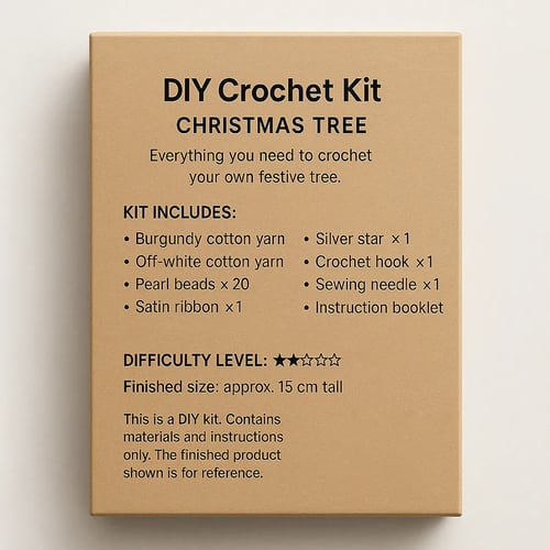 TwinkleStitch – Conjunto de Árvores Festivas em Crochê Feitas à Mão