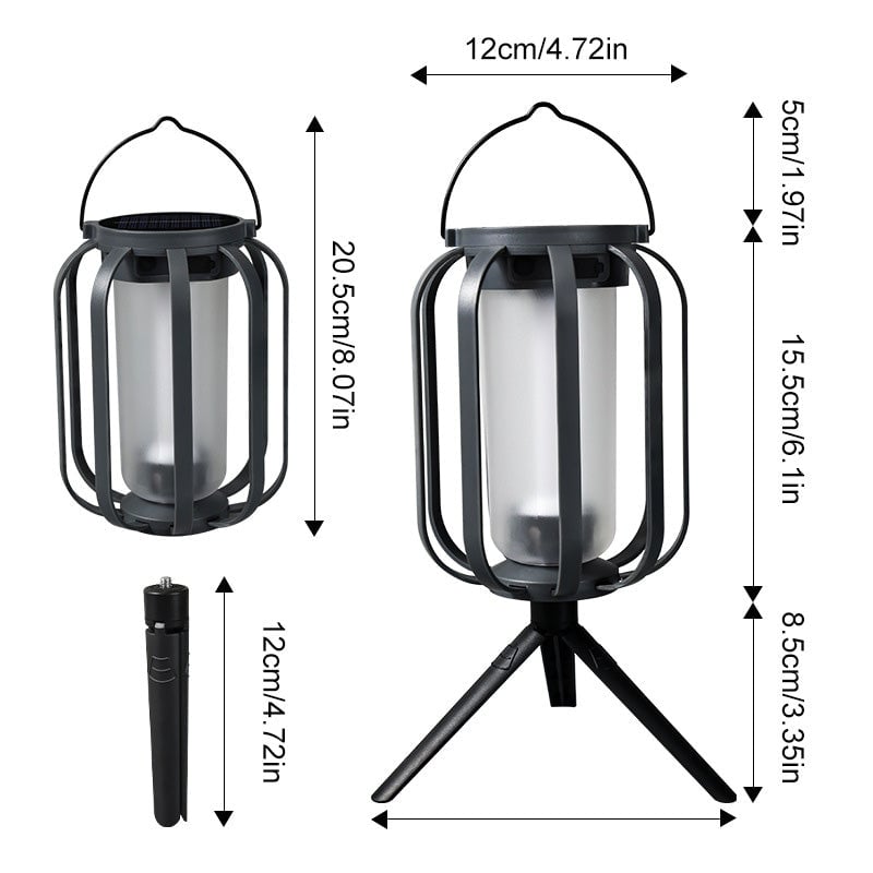 Dual-Flame Solar Lantern – Flickering Outdoor Garden Light