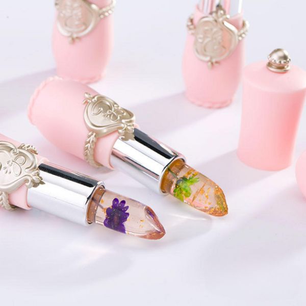 Želatínový balzam na pery s kvetmi a jemným tónovaním