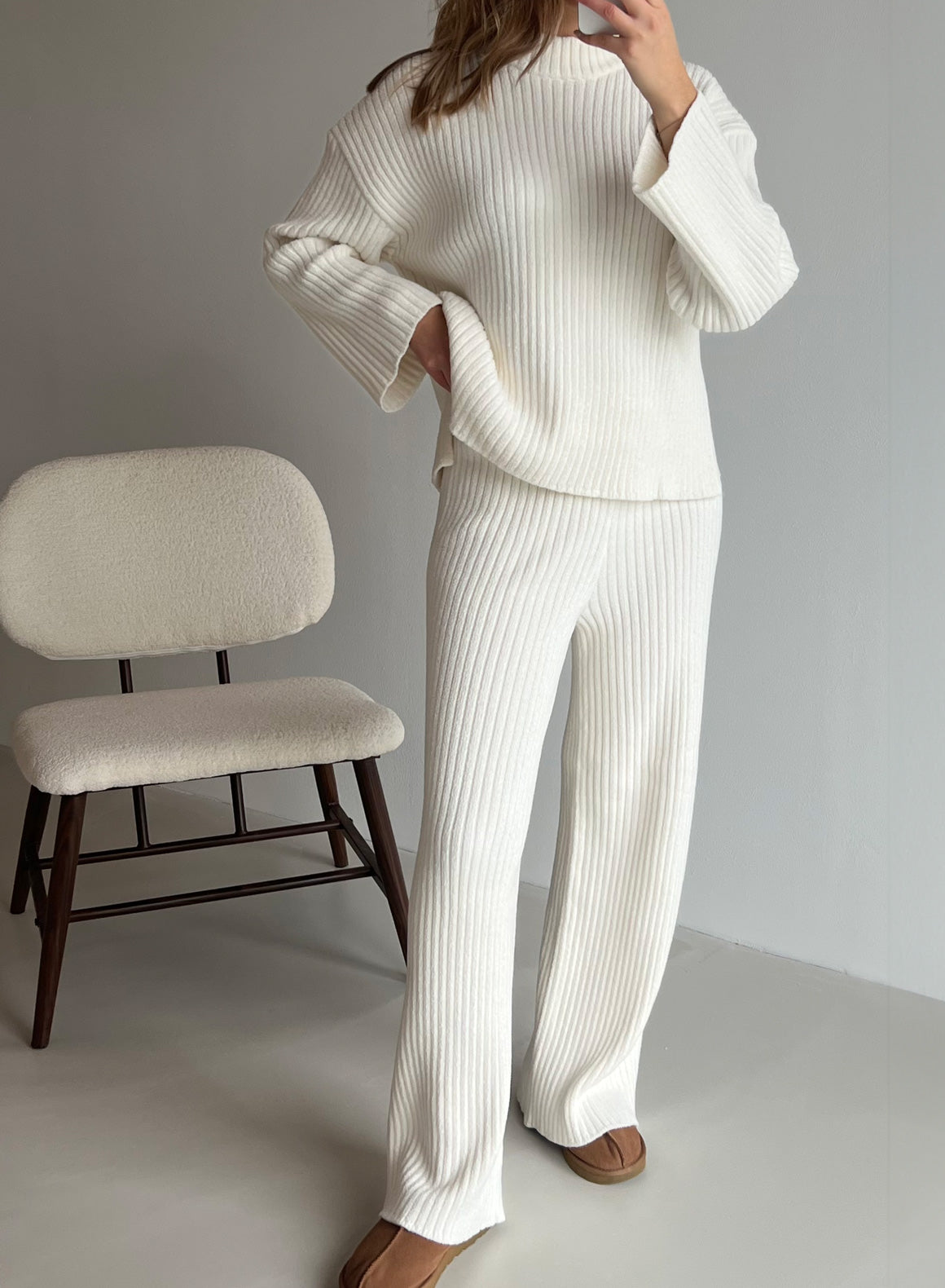 Celine | Almond White Corduroy Pants