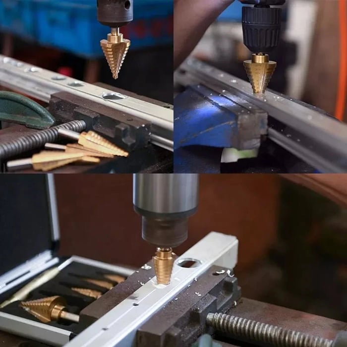 BladeForce Pro — Titanium-Coated Step Drill Bit Set for Metal, Wood, and Plastic