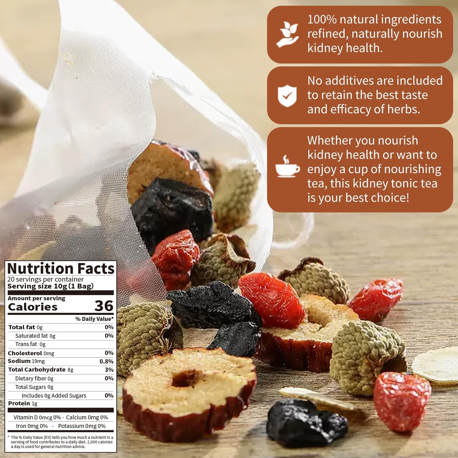 Kräutertee mit Ginseng und Maulbeere