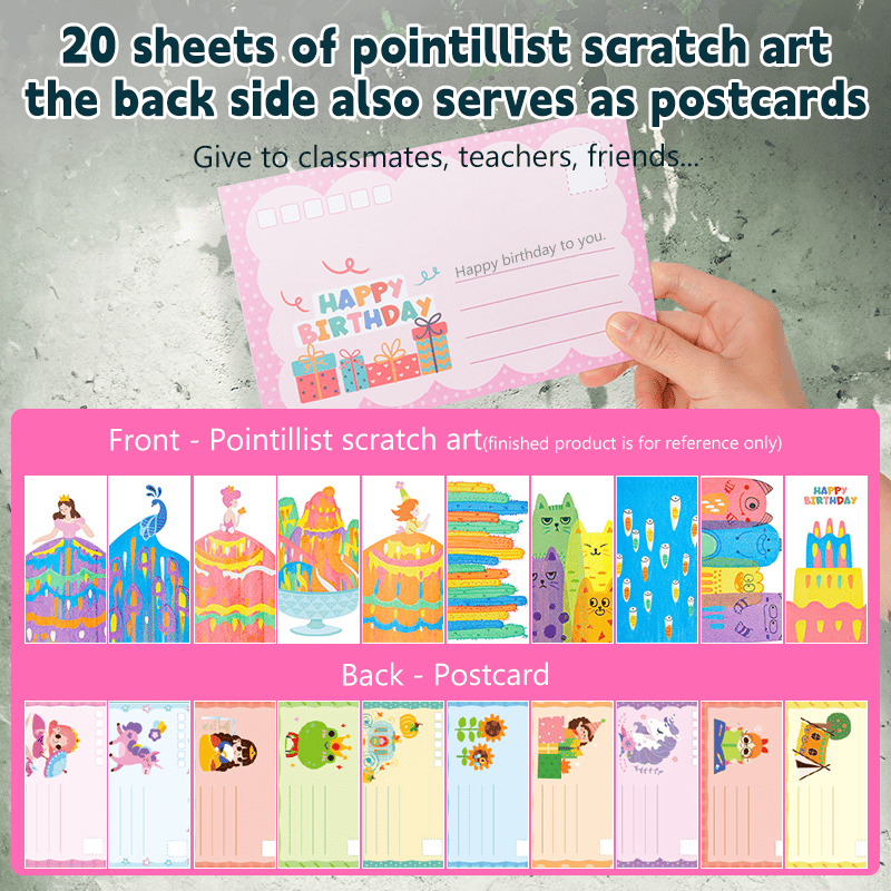 MagicScratch – 20 db-os szivárványos kaparós rajzkészlet