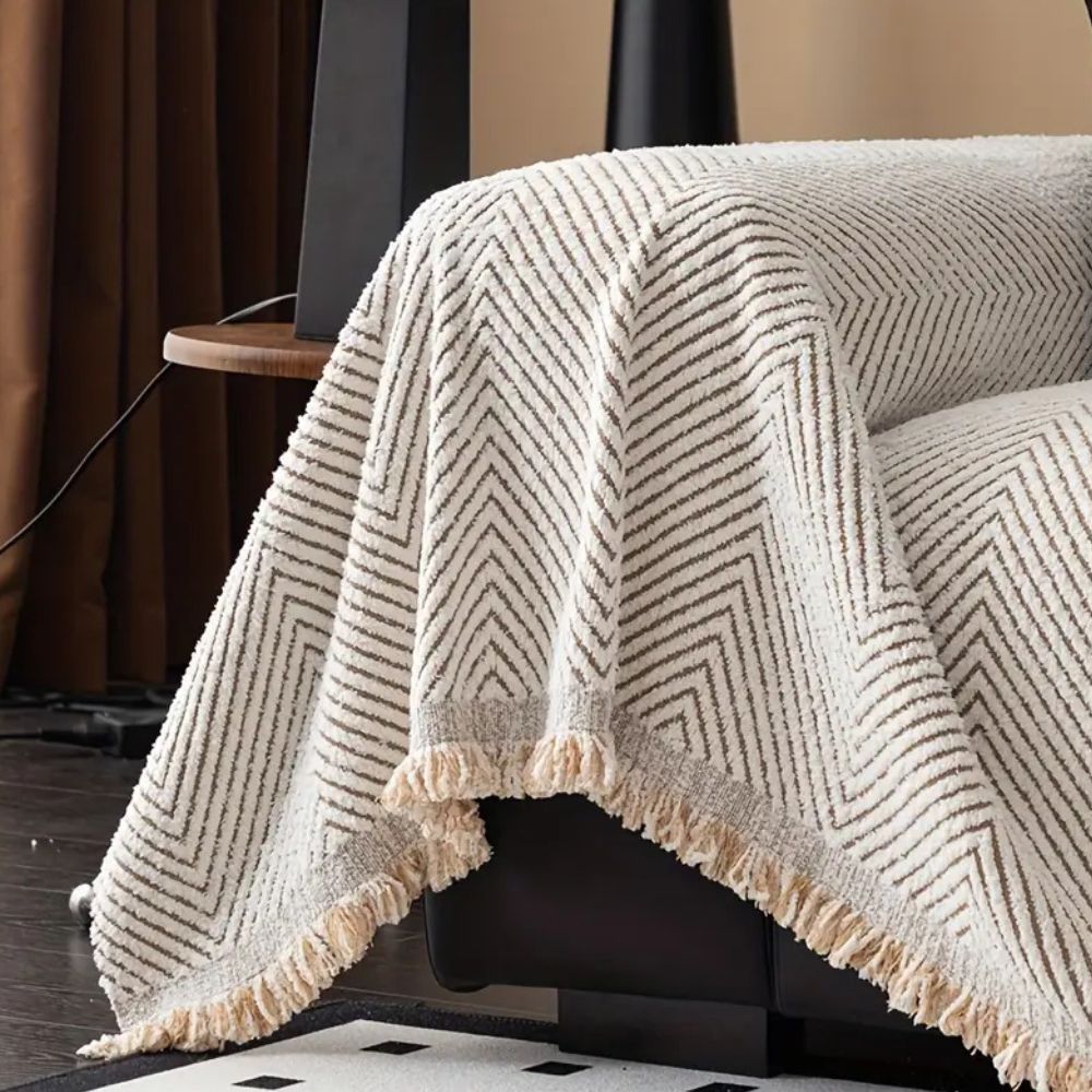 LumiWeave - Herringbone Sofa Cover Throw