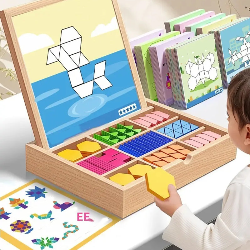 VivaBuilds - Wooden Magnetic Building Blocks Set