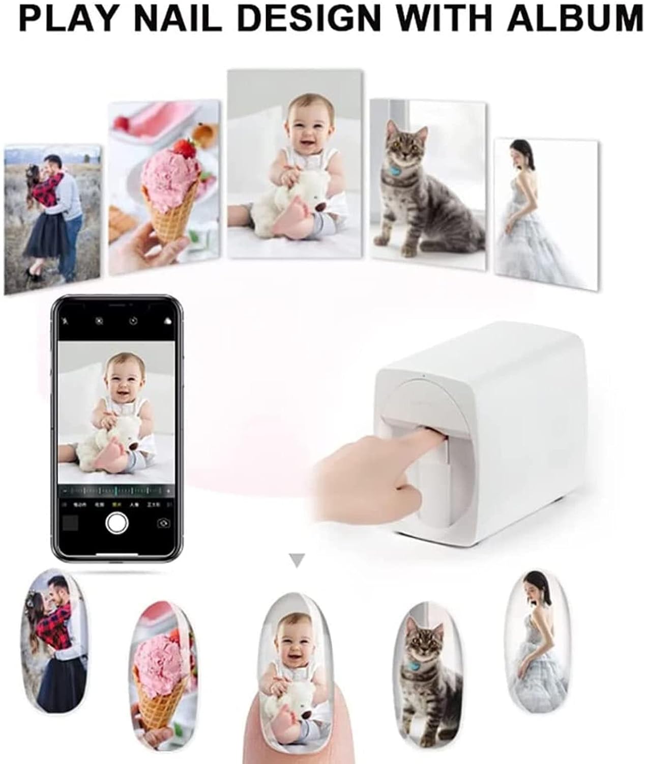 3D Smart Nail Printer – App-Controlled Portable Nail Art Device