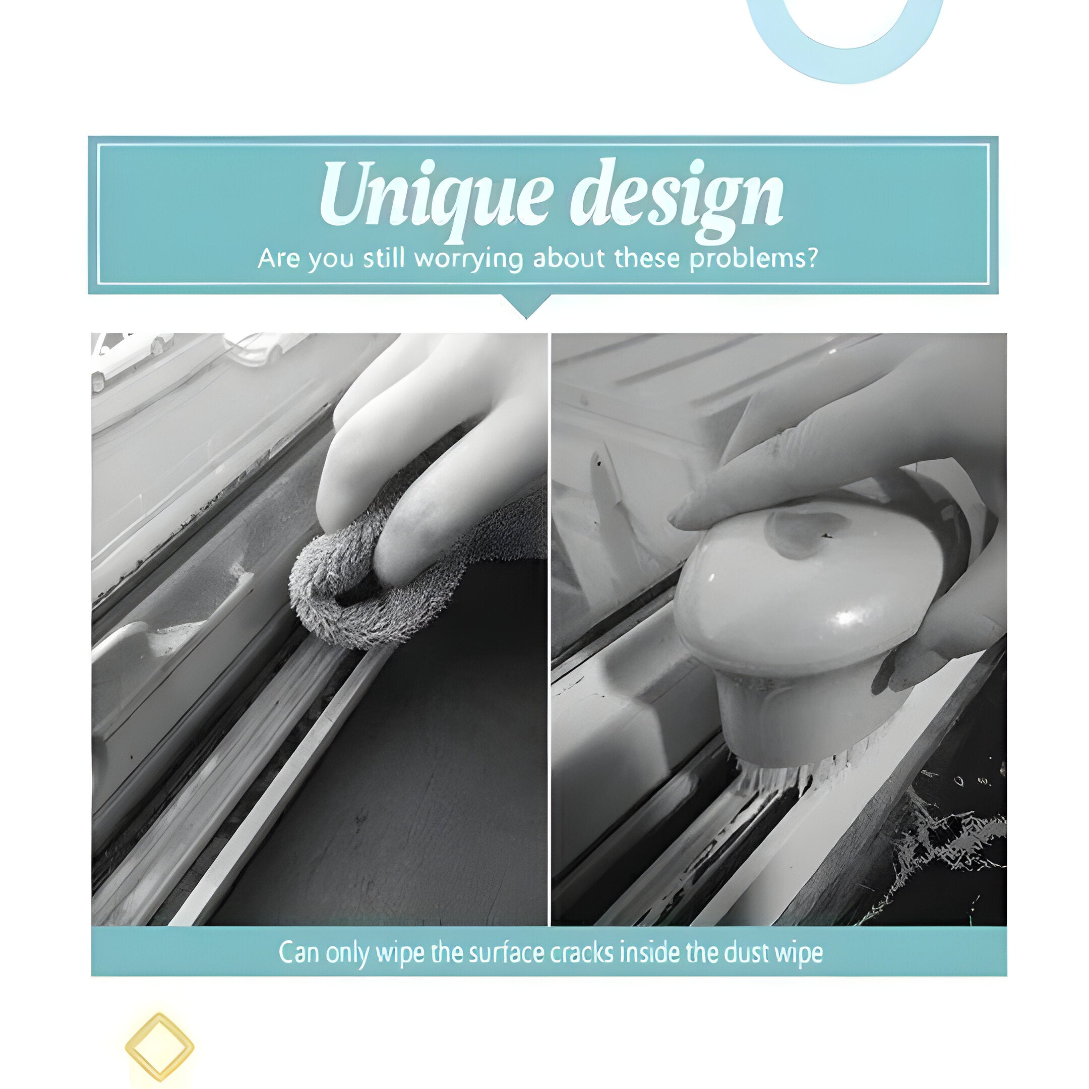 VistaClean - Spazzola per la pulizia di guide e fessure di angoli e finestre