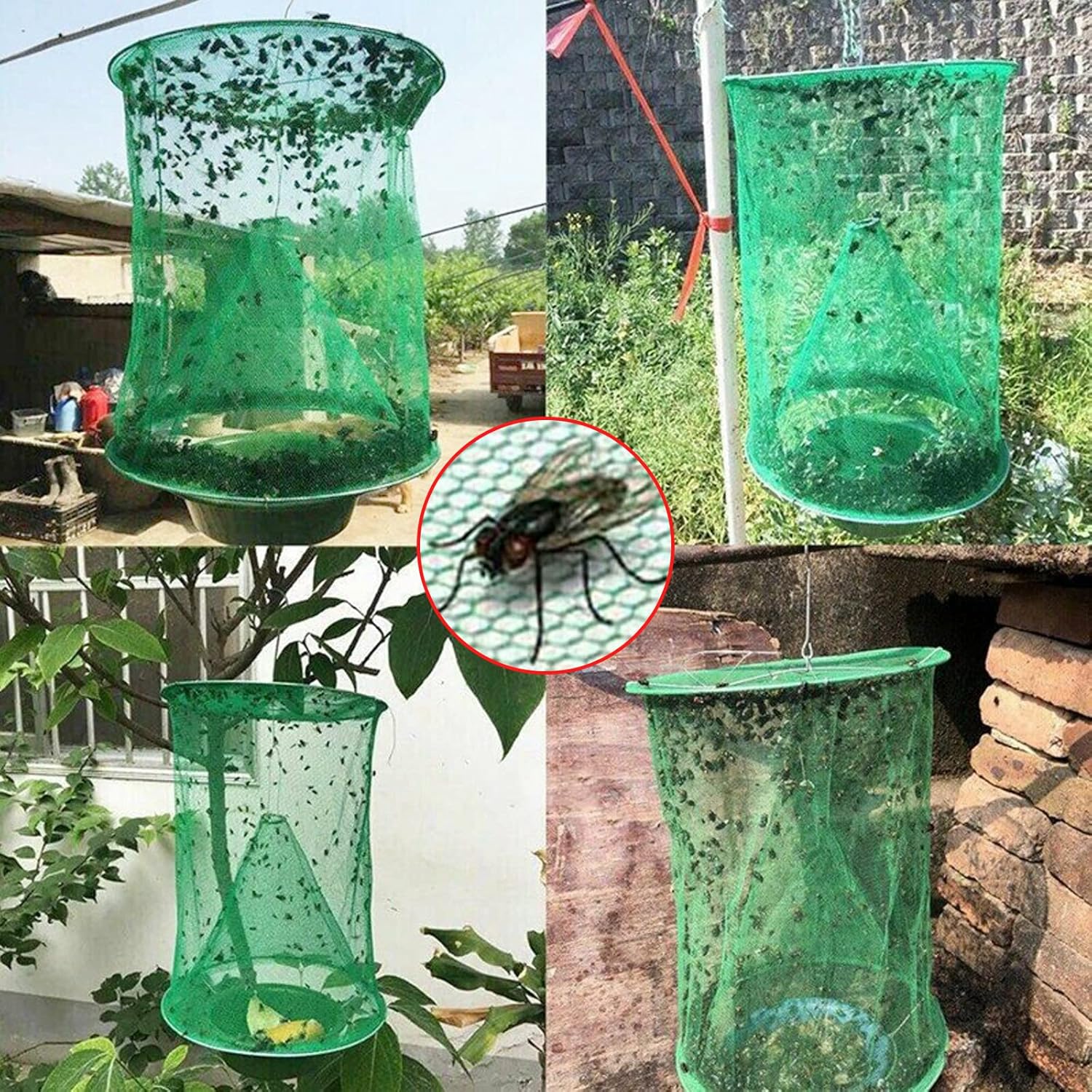 TrapSavage — Reusable Hanging Fly Trap Mesh Catcher