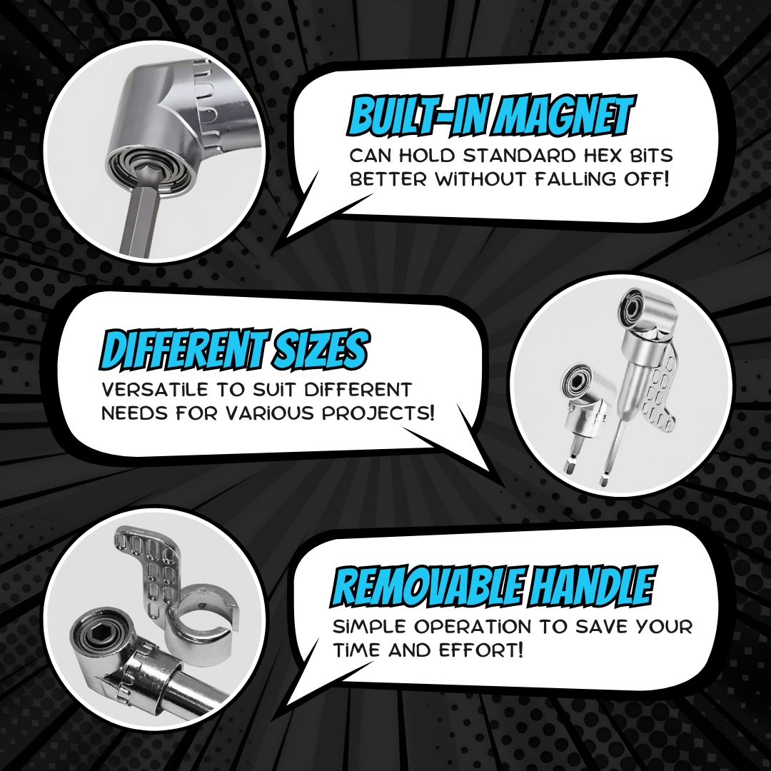 FlexiDrive - 105° Curved Drill Adapter – Reach Tight Corners Easily