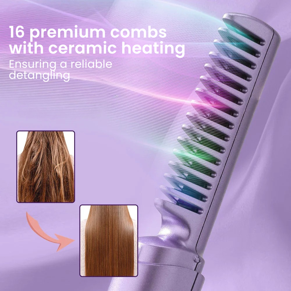 Cordless Hair Straightener Comb for Smooth Styling