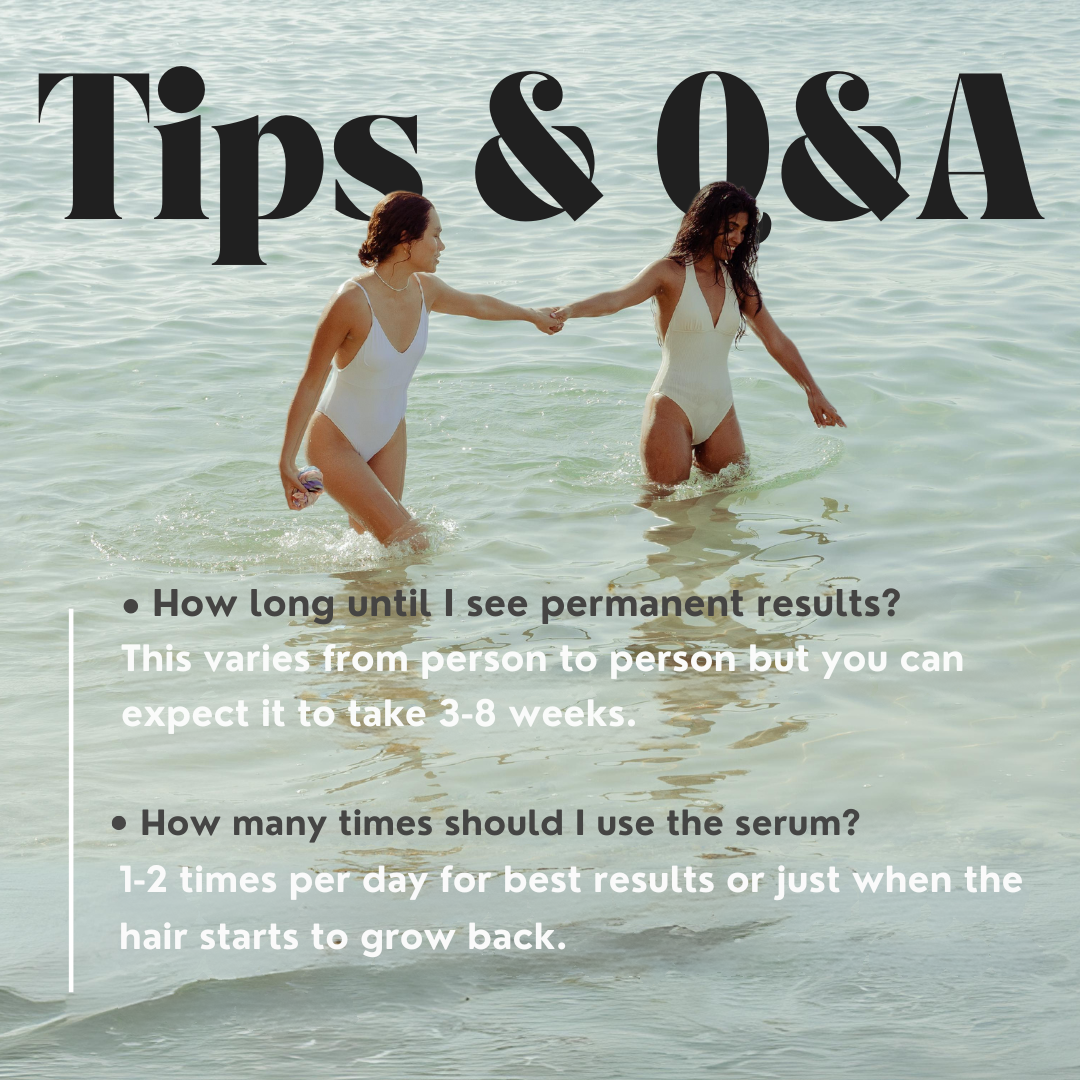 Sérum suave para eliminar el vello corporal