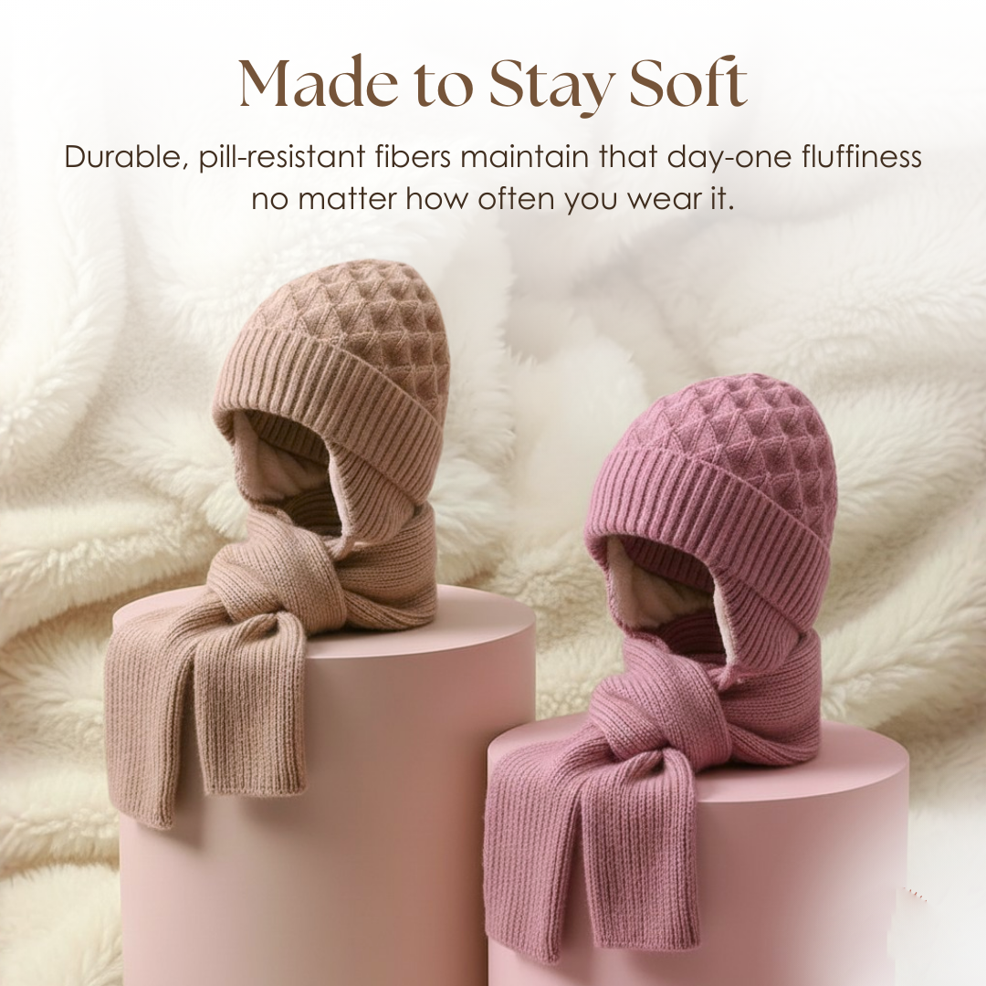 Dámska pletená súprava čiapky a šálu do chladného počasia