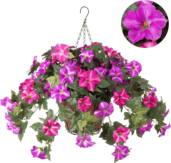 EverBloom - Artificial Petunia Hanging Basket