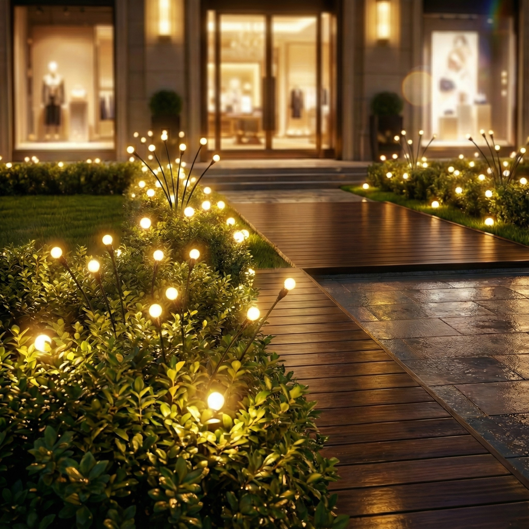 GlowNest —Solar Garden Firework Lights with Color Changing LEDs