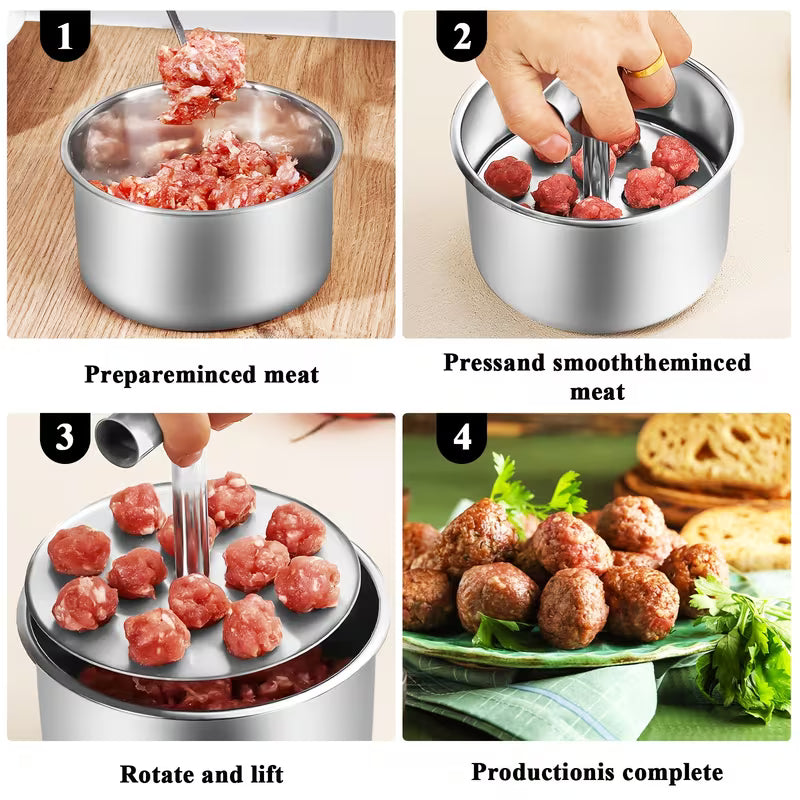 MeatPress - Stainless Steel Meatball Maker Mold