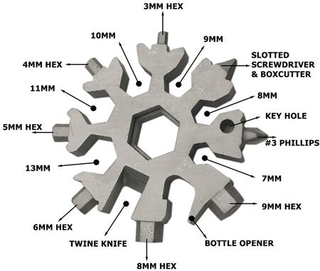 Snowflake Multi-Function Pocket Tool
