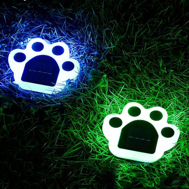 LumaPride — Solar Paw Print Garden Pathway Lights Set