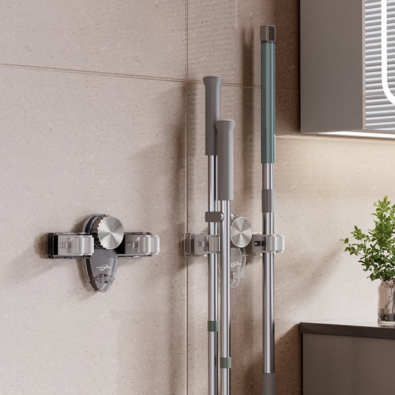 WallGrip – Regulowany uchwyt ścienny na mop i miotłę z organizerem