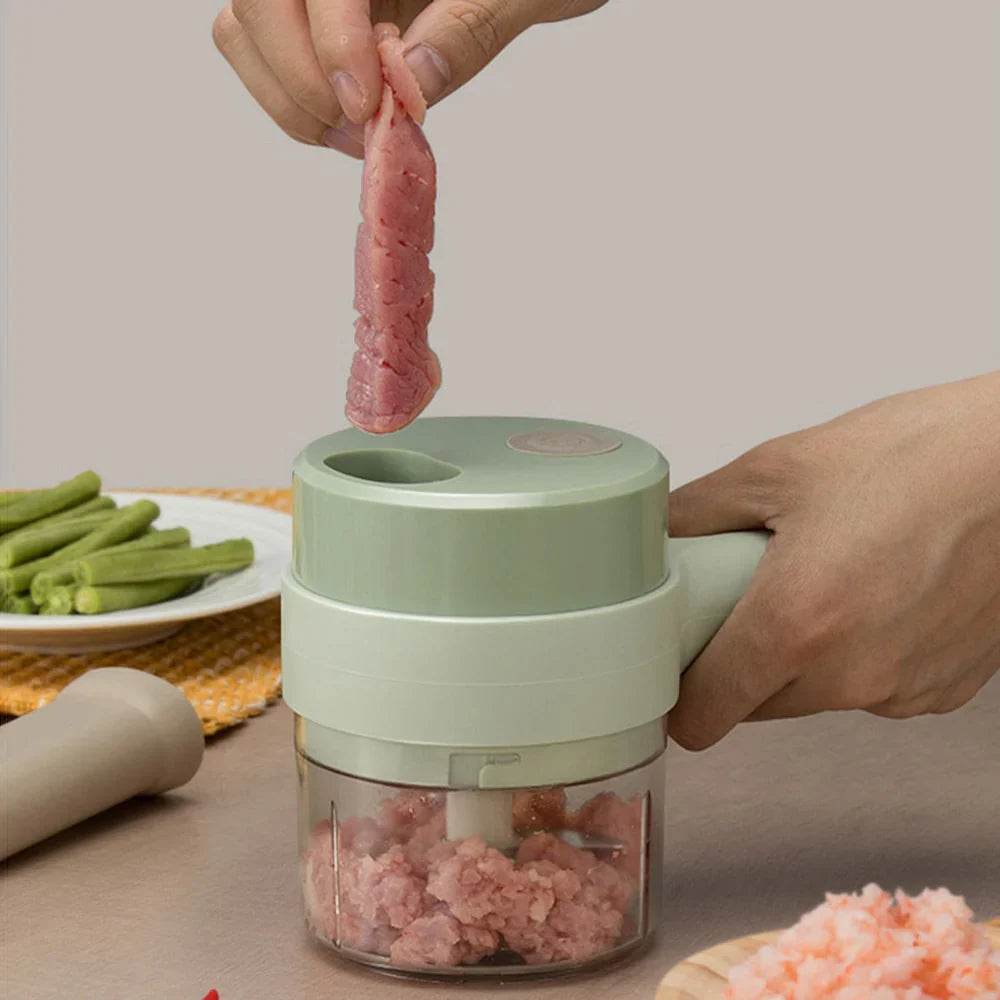 4-in-1 manuaalinen ruoan silppuri – vihannesleikkuri, valkosipulimurskain ja keittiön esivalmistelutyökalu