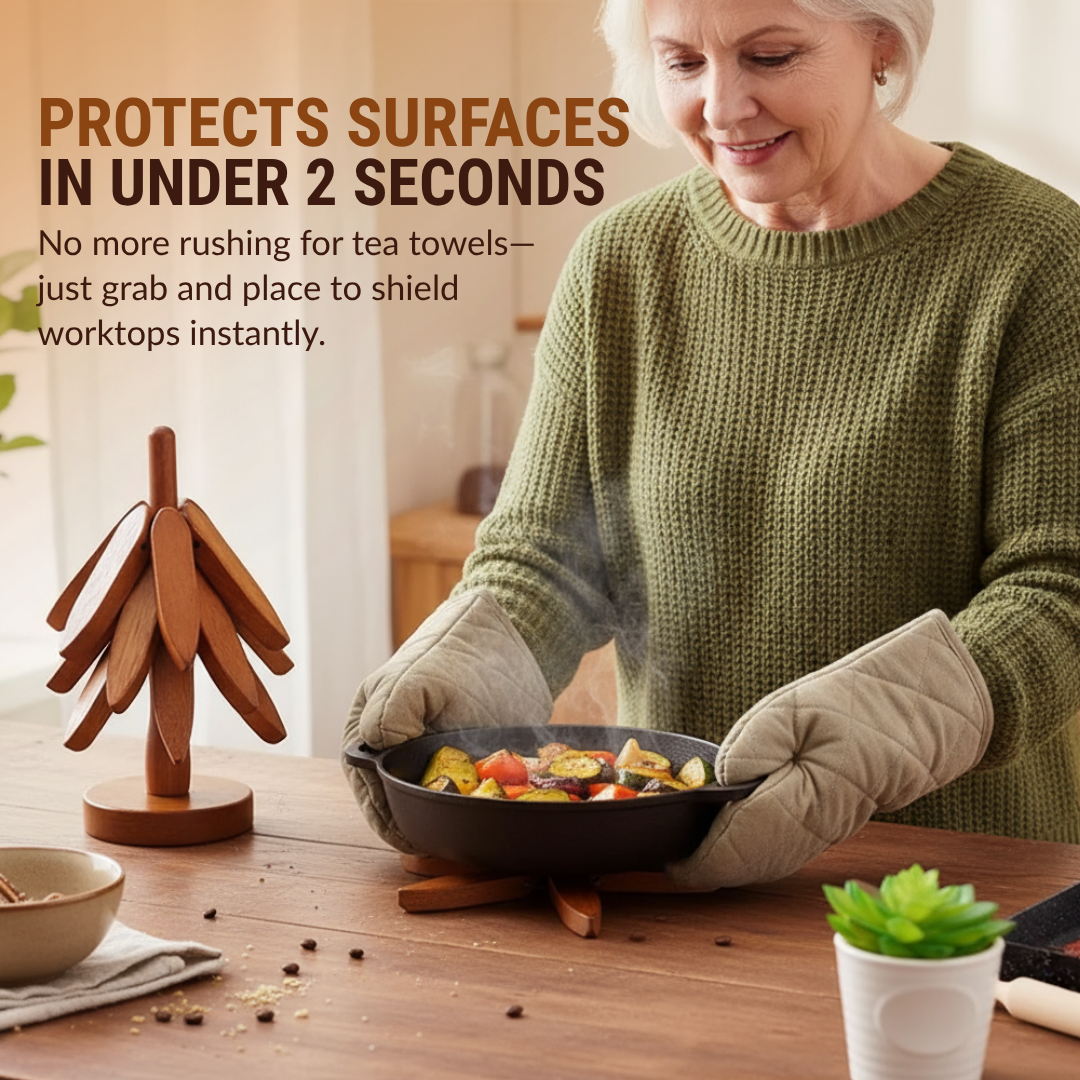 Sottopentola decorativi in stile legno per le superfici della cucina