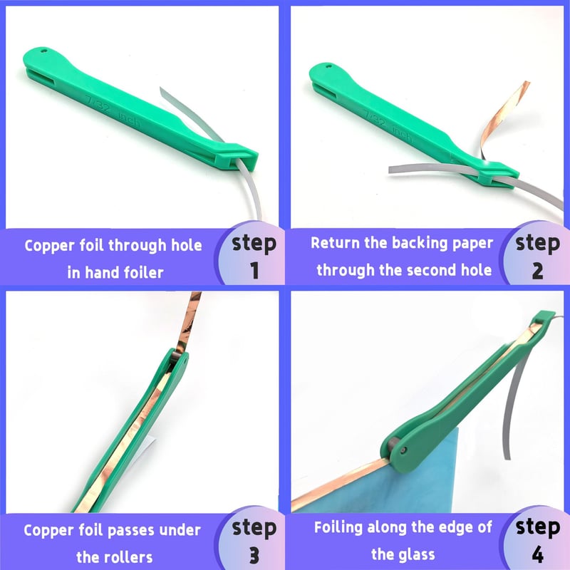 Glass Foiling Tool with Decorative Foil Strips