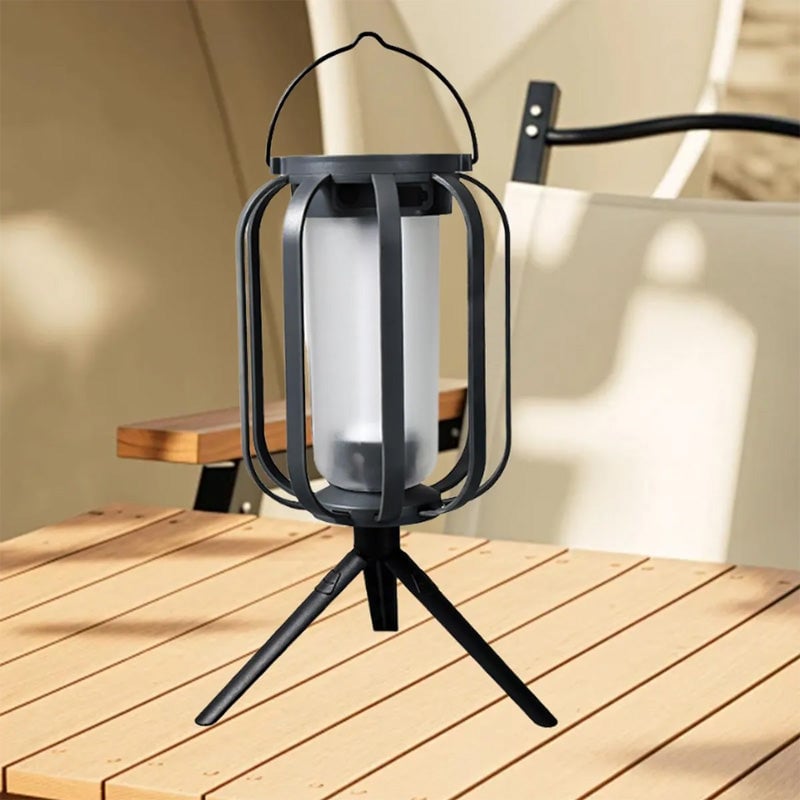 Dual-Flame Solar Lantern – Flickering Outdoor Garden Light