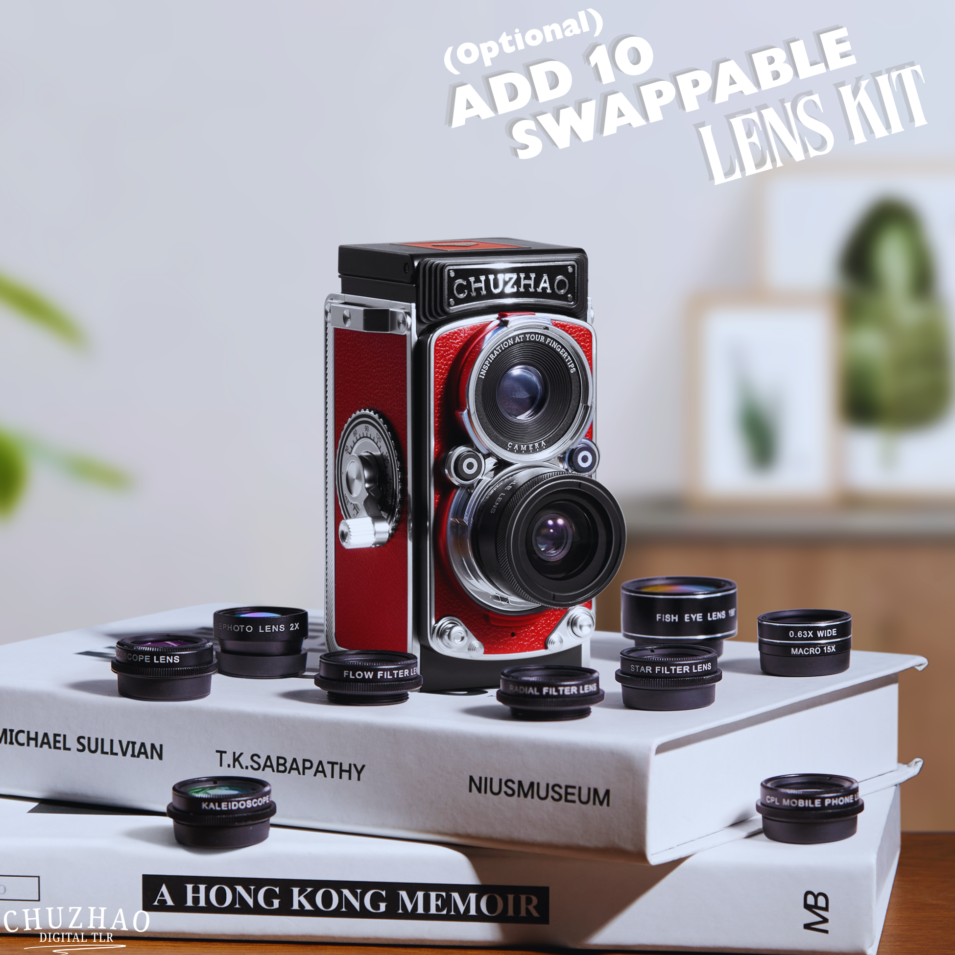 LuminaVue TLR 2.0 — Kit de Lentes para Celular com Câmera Retrô para Fotografia Móvel Criativa