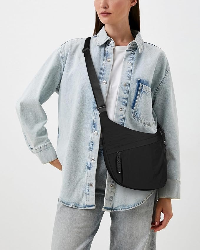 Ultra-Light Everyday Crossbody Bag with Zipper Pockets