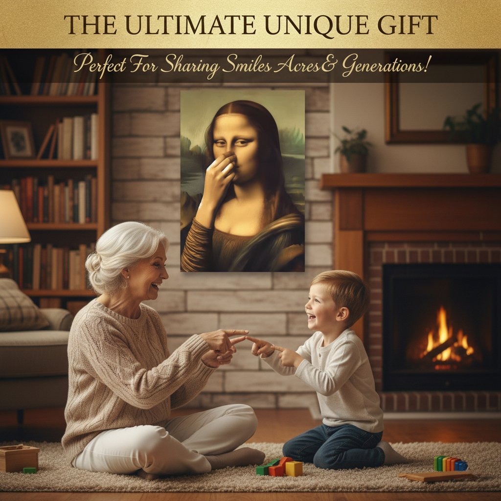 SmirkLisa – Humorous Mona Lisa Wall Art Print