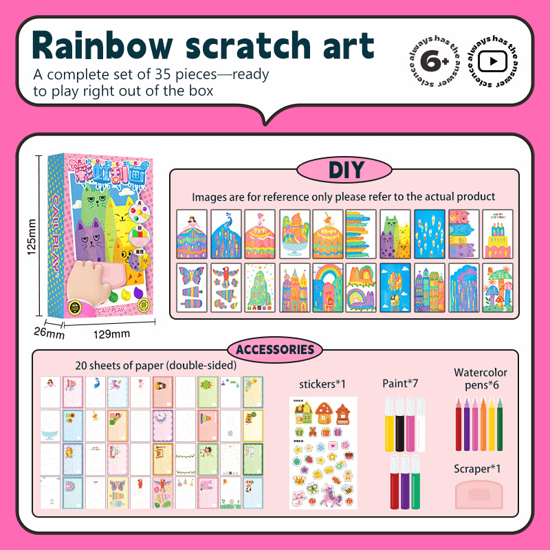 MagicScratch - 20 Pcs Rainbow Art Kit